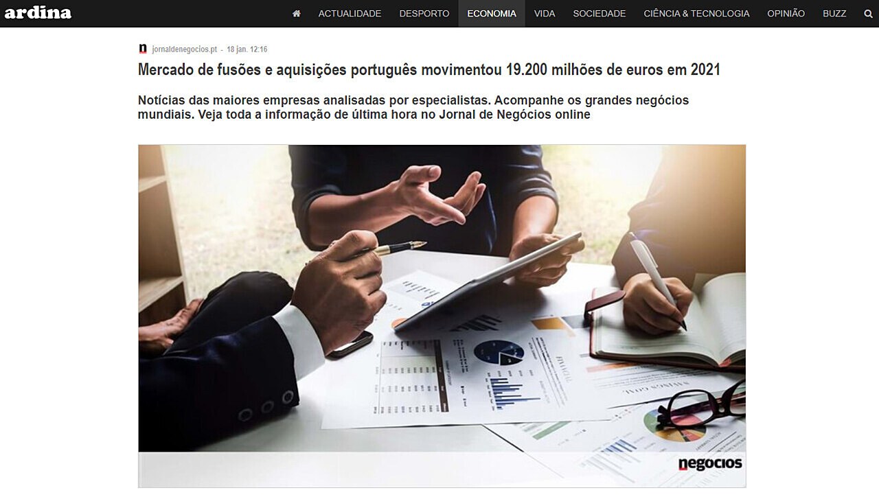 Mercado de fuses e aquisies portugus movimentou 19.200 milhes de euros em 2021
